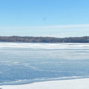 Blue Sky Over Frozen Lake