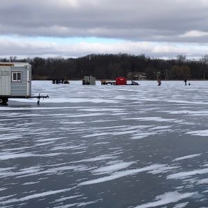 Ice Fishing on the Lake